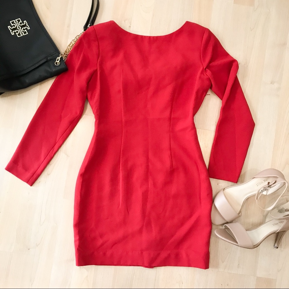 Oakbrook Vintage Red Sheath Dress with Bow